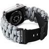 BINLUN Compatibile con Apple Watch Cinturino Paracord 49mm 46mm 45mm 44mm 42mm Sportivo Nylon Robusto Intrecciato Cinturini Ricambio Adatto per iWatch 10/9/8/7/6/5/4/3/2/1/SE Ultra 1 Ultra 2 (Grigio)