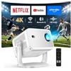 Huidun Proiettore 4k 2026【Compatibile con Netflix/Rotazione 360° 】Videoproiettore AI Auto Focus e Full HD Projector a Focale Corta Proiettore Portatile Bluetooth WiFi per Home Cinema/Esterno