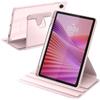 A-BEAUTY Custodia Rotante Compatibile con Lenovo Tab 10.1 Pollici 2025 TB311FU/TB311XU, con Portapenne, Antiurto Trasparente Cover, Auto Svegliati/Sonno, Rosa