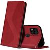 ZONNAVI Cover per Xiaomi Redmi 9C, Flip Custodia Pelle PU con [Slot Cart] [Supporto Stand] [Magnetica], Cover a Libro Portafoglio per Xiaomi Redmi 9C (Rosso)