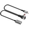 HENYGEN Cavo sdoppiatore USB ad angolo di 90 gradi per ricarica rapida e trasferimento dati, compatibile con computer portatile e auto, cavo splitter USB angolato da 25 cm