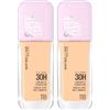 Maybelline New York Fondotinta Coprente Liquido Lunga Tenuta Superstay Lumi Matte 30H Coprenza Modulabile Waterproof No Transfer Copertura Medio-Alta Colore 118 con Amminoacidi - 2 Flaconi da 30ml