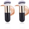 Gosknor 2pz Pennello Autoabbronzante per Viso, Grande Pennello Applicatore Kabuki Sfumatura Autoabbronzante Morbido e Denso Ideale Trucco Agente Abbronzante Protezione Solare Fard Fondotinta(Oro Nero)