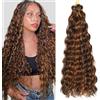 MLETULIPS Extension di capelli ricci all'uncinetto, onde profonde, capelli all'uncinetto, capelli sintetici morbidi, stile bohémien, ricci all'uncinetto, per donne (P4/30#, 50,8 cm, confezione da 3)