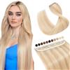 Elailite Extension Clip Capelli Veri Fascia Unica #18/#613 Beige Sabbia Biondo/Biondo Chiarissimo - 50cm 100% Remy Human Hair Naturali Lisci 50g