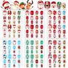 EBANKU 6 pezzi Natale per Bambini Unghie Finte, Adesivi a Copertura Totale Albero Natale Pupazzo Neve Babbo Natale Unghie Carine per Ragazze Decorazione Fai Da Te per Unghie-B