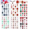 EBANKU 6 pezzi Natale per Bambini Unghie Finte, Adesivi a Copertura Totale Unghie Carine per Ragazze Decorazione Fai Da Te per Unghie (Albero Natale Pupazzo Neve Babbo Natale)