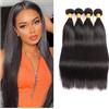 Huarisi Straight Bundles Human Hair 20 22 24 26 Inch 4 Bundles Remy Straight Hair Weaves for Black Women 8a Unprocessed Brazilian Virgin Hair Natural Color Real Hair Extensions Weft