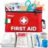HONYAO Mini Kit Pronto Soccorso 105 Pezzi, Kit di Primo Soccorso per Trekking Viaggio Montagna Auto Moto Casa, Rosso