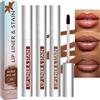 AONAT Set da 3 Lip Liner Peel Off,Tinta Labbra Waterproof a Lunga Tenuta, Effetto Tatuaggio,No Transfer,Alta Pigmentazione,Finitura Opaca, Colori Nude Reddish Brown Coffee Cocoa