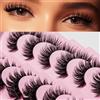 AKARABEAUTYLASHES Ciglia Finte Naturali 7 Paia Russian Volume Ciglia Strip Artificiale(Russian-R01)