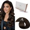 Hetto Extension Capelli Veri Microring Marrone medio - Remy Capelli Umani Estensioni, Invisibile Adesive, Look Naturale per Uso Quotidiano 50g 50ciocche 40cm