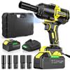 AKZWOXRO 21V Avvitatore a Impulsi Brushless, 1000N.m Chiave a Percussione 1/2" ad Alta Potenza con Batterie da 4,0 Ah e Caricabatterie, 5 Bussole, Trapano a Impulsi per Auto Casa
