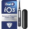 Oral-B Spazzolino Elettrico Ricaricabile iO 3 Nero, 1 Testina Di Ricambio, 1 Custodia Da Viaggio, 1 Spazzolino