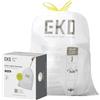 EKO Sacchetti per la spazzatura con coulisse, extra resistenti, inodori, per cucina e uso domestico, resistenti a strappi, perdite e forature, codice J, 45-49 litri, 110 pezzi, colore: bianco