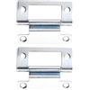 AugustknowU 2 cerniere silenziose pieghevoli in ferro per sistemi di manovella per porte camper, supporto per montaggio piatto in applicazioni per casa mobile (argento)