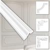 HEXIM - Cornice in stucco bianca in HDPS/PU, decorazione da parete, cornice per quadri, modanature HCR, pannelli da parete, cornici e rivestimenti (2 metri, HCR502)