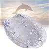 gresonic Sedile WC in resina trasparente a tema oceanico - coperchio pesante a chiusura lenta con design trasparente di conchiglie, cerniere in acciaio inossidabile (trasparente)