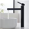 Kelleria Rubinetto Bagno Alto Nero, Miscelatore Monocomando per Lavabo, Rubinetto per Lavabo con Altezza Beccuccio di 225mm, Rubinetteria Lavabo in Acciaio Inox