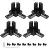 LALAGO 4pcs Connettore d'Angolo, Connettore Profilo a 3 Vie, 20x20 Staffa d'Angolo Con Viti per Profilo di Estrusione in Alluminio Standard (nero)