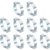 PATIKIL 10pz 31-34mm Set Fascette Stringitubo Doppio Orecchio, Fascette Metalliche Morsetti Tubi Acciaio Zincato per Collegamenti Raccordi Tubi Gas Auto, Tono Argento