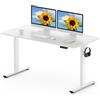 FLEXISPOT Scrivania Regolabile in Altezza 140x80 cm, Standing Desk Elettrica con Pannello Intero, Spessore 25mm, Telaio in Acciaio Massiccio a 2 Stadi, Motore Potente, Gancio Laterale