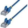 StarTech.com Cavo Ethernet CAT6a Ultra Sottile da 3 m Blu, Snagless, FTP in Rame Puro 34AWG, Cavo Patch RJ45 Sottile, Testato