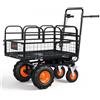 VEVOR Carrello Elettrico da Giardino, Carriola a Batteria da 36 V 432 Wh, 500 W con Freno, in Acciaio Resistente Portata 300 kg, con Pianale di Carico Modulare Multiuso, per Trasporto Attrezzi Legna