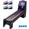 VEVOR Roll e Score Classico Tavolo da Gioco Arcade 2743 mm, per Macchina con Segnapunti Elettronico a LED, Suono, Ritorno Automatico della Palla, Sala Giochi Ricreativa 4 Palline Incluse