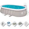 AVENLI 17449EU Piscina Autoportante Ovale con Struttura, 10886 Litri, Grigio, 540x304x106 cm