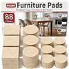 GICUNK 88 Pezzi Feltrini per Sedie, Feltro Adesivo per Mobili Spessore 4mm per Protezione Pavimenti, Scorrimento Fluido e Riduzione del Rumore, Gommini per Sedie, Beige