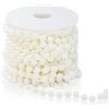Flylin Ghirlanda di perle da 8 mm, ghirlanda di perle decorative, per matrimoni, feste, compleanni, battesimi, tavoli, fai da te (beige)