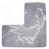 Generic Tappeto da bagno angolare a forma di L, morbido tappetino in peluche con retro antiscivolo, asciugatura calda assorbente per bagno, e ingresso, soluzione per pavimenti comfort a coda lunga |