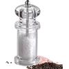 Generic Macina sale marino, macinapepe regolabile, macinapepe, macina sale, design trasparente ricaricabile e strumento di condimento manuale, set da cucina per cucinare, campeggio, cena, picnic, cucina