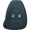 OTMIK Custodia in Silicone per la Copertura della Chiave dell'Auto adatto per Jeep Commander Grand Cherokee Liberty Wrangler Compass Patriot 2 Button Accessori per il Guscio della Chiave (Nero)
