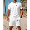 NONE Completo Polo da Uomo Estivo ad Asciugatura Rapida Traspirante con Maglietta a Maniche Corte e Pantaloncini, Tuta Sportiva Casual Monocolore per Business e Sport, Taglia M