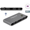 Delock Switch KVM USB-C su HDMI e DisplayPort 8K MST con USB 2.0