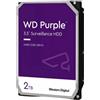 WD Hard disk 2TB per Videosorveglianza WD23PURZ h24+7 WD Purple