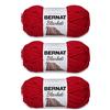 Bernat Blanket Cranberry Yarn - 3 confezioni da 150 g/5,3 oz - poliestere - 6 super voluminosi - 100 metri - per lavoro a maglia, uncinetto, artigianato e amigurumi, filato di ciniglia grosso