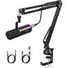 TONOR Microfono Gaming USB/XLR con Supporto da Braccio, Microfono PC Dinamico RG