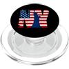 Bahaa's Tee T-shirt vintage con bandiera USA New York City, New York City PopSockets PopGrip per MagSafe