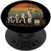 Evolution to Birder Bird Watching Silhou Evoluzione a Backyard Birder Bird Watching Silhouette PopSockets PopGrip Adesivo