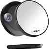 HMCEY Specchio Ingranditore Ventosa 40x,Specchio Portatile Con Ingrandimento,Specchietto Trucco Ingrandente da Viaggio,Specchietto Cosmetico per Bagno,Travel Makeup Mirror per Trucco Degli Occhi