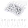PEUTIER 250pz Spille da Balia, Mini Spille da Balia da 28mm Spille da Balia in Metallo Piccolo in Acciaio Placcato Nichel per Abbigliamento Cucito Artigianato Creazione di Gioielli (Bianco)