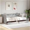 IKAYAA Struttura Letto con Cassetti Divano Letto con Cassetti Letto Singolo con Contenitore Struttura Letto con Telaio a Doghe in Legno-Grigio cemento-75 x 190 cm