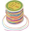 FASHEWELRY Cordoncino di filo in nylon per perle da 0,8 mm 100 metri/rotolo Cordoncino per macramè, nodo cinese, creazione di collane, bracciali, gioielli fai-da-te, Multicolore