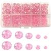Gocelyn Perline sfaccettate in vetro di cristallo di colore AB (rosa), Perline sfaccettate Rondelle Forniture assortite Perline allentate per la fabbricazione di gioielli Braccialetti Pendenti