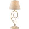 Belight Lumetto 1 Luce Ferro Avorio e Oro con Paralume in Pvc Serie Vienna