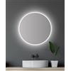 Talos Specchio da bagno a LED, rotondo, Ø 60 cm, specchio da parete con illuminazione, adatto per ambienti umidi grazie al corpo in alluminio, colore della luce bianco neutro