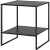 EasyComfort Tavolino da Caffè in Stile Industriale in Acciaio a 2 Ripiani, 40x40x45cm, Nero